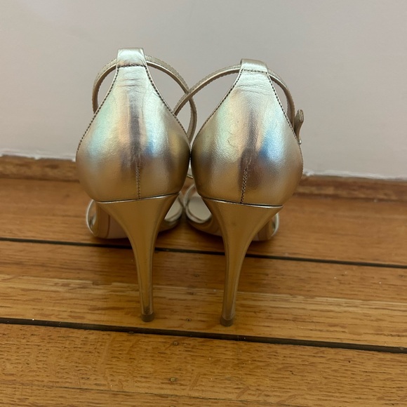 Massimo Dutti gold strappy strap heel sandals - Picture 4 of 8